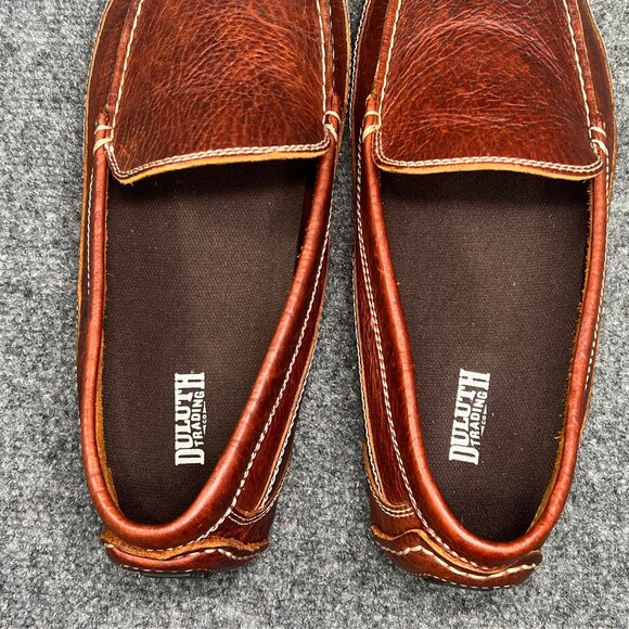 Duluth Trading Co. Bison Leather Driving Moccasins Mens 12 Brown Slip On Loafers - Picture 9 of 12